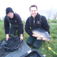 Jamie & Martyn adding some new carp to Coppice Mill
